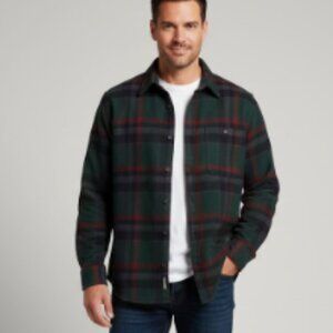 Wrangler Vintage 100% Cotton Plaid Button-Up Shirt Men’s Medium Green